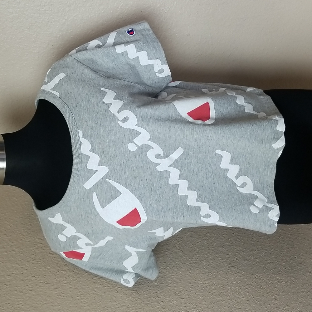 Champion Heritage Spell Out Gray Crop Top